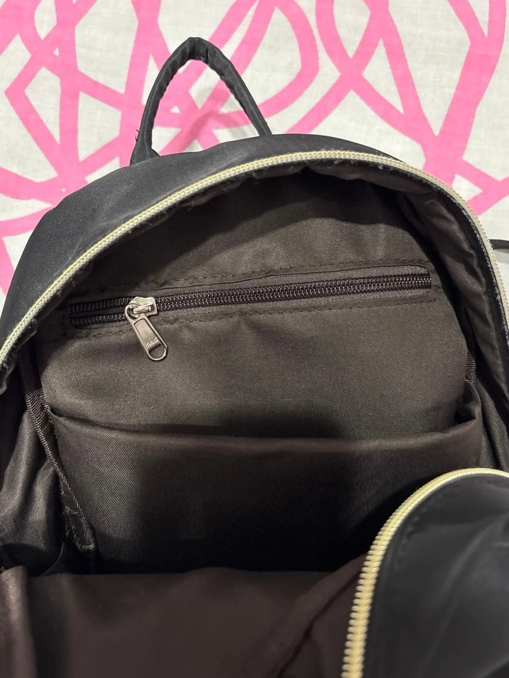 Black Mini Backpack With Gold Hardware